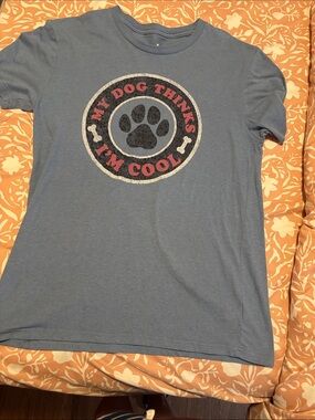 Dog-Themed Blue T-Shirt - My Dog Thinks I'm Cool